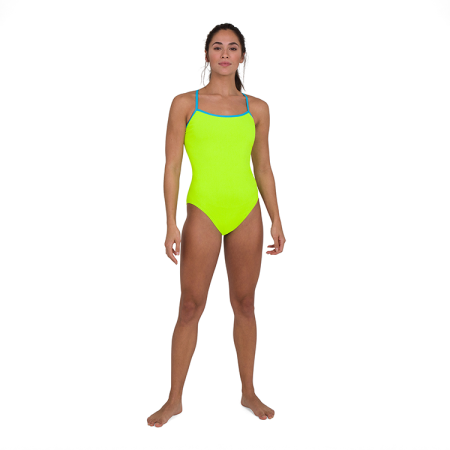 Speedo Tie Back Badpak Solid Fluoriserend Geel & Turquoise 812355F340