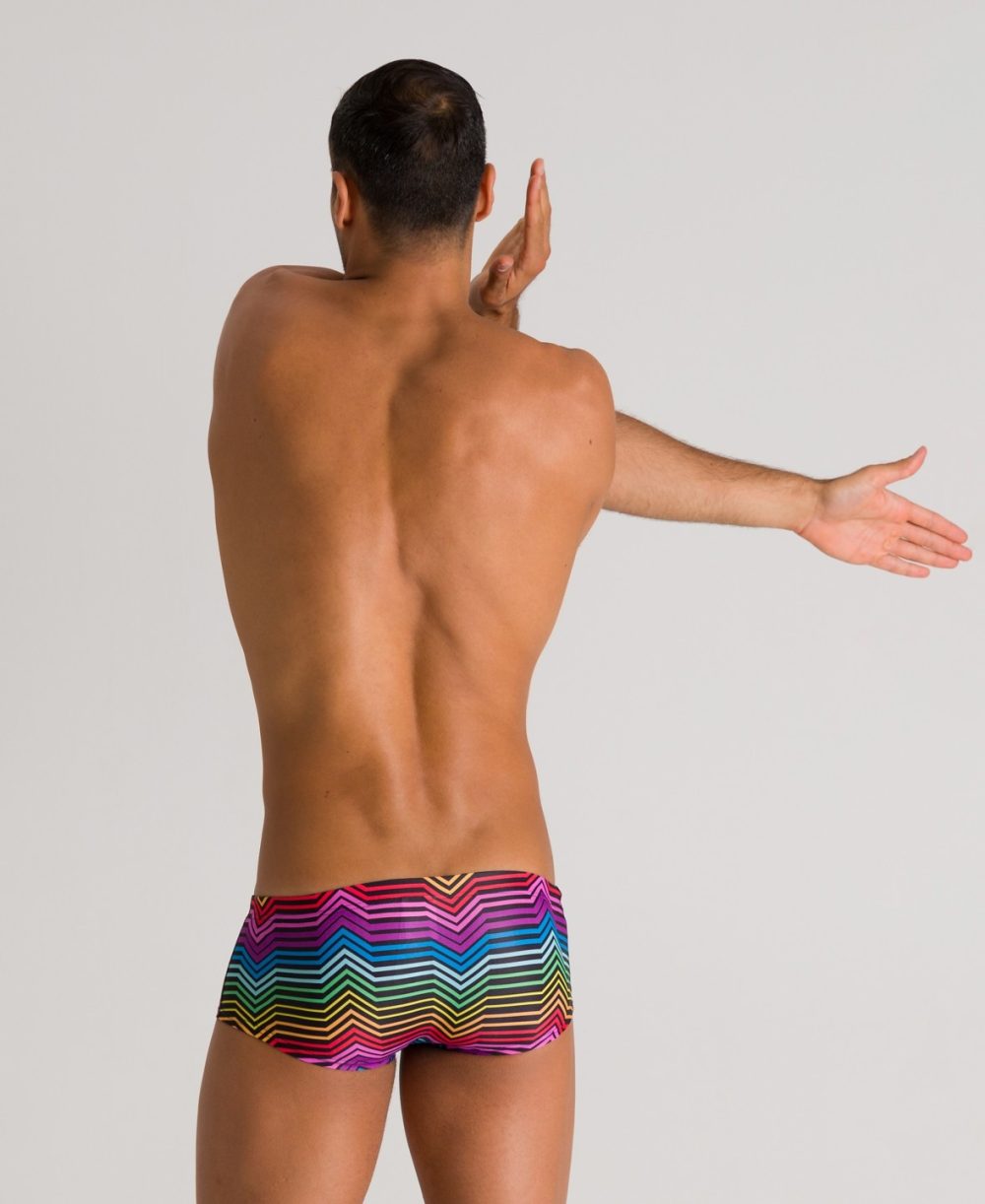 Arena Stripes Low Waist Heren Zwemshort Zwart & Multi AF002900-550 - Afbeelding 3