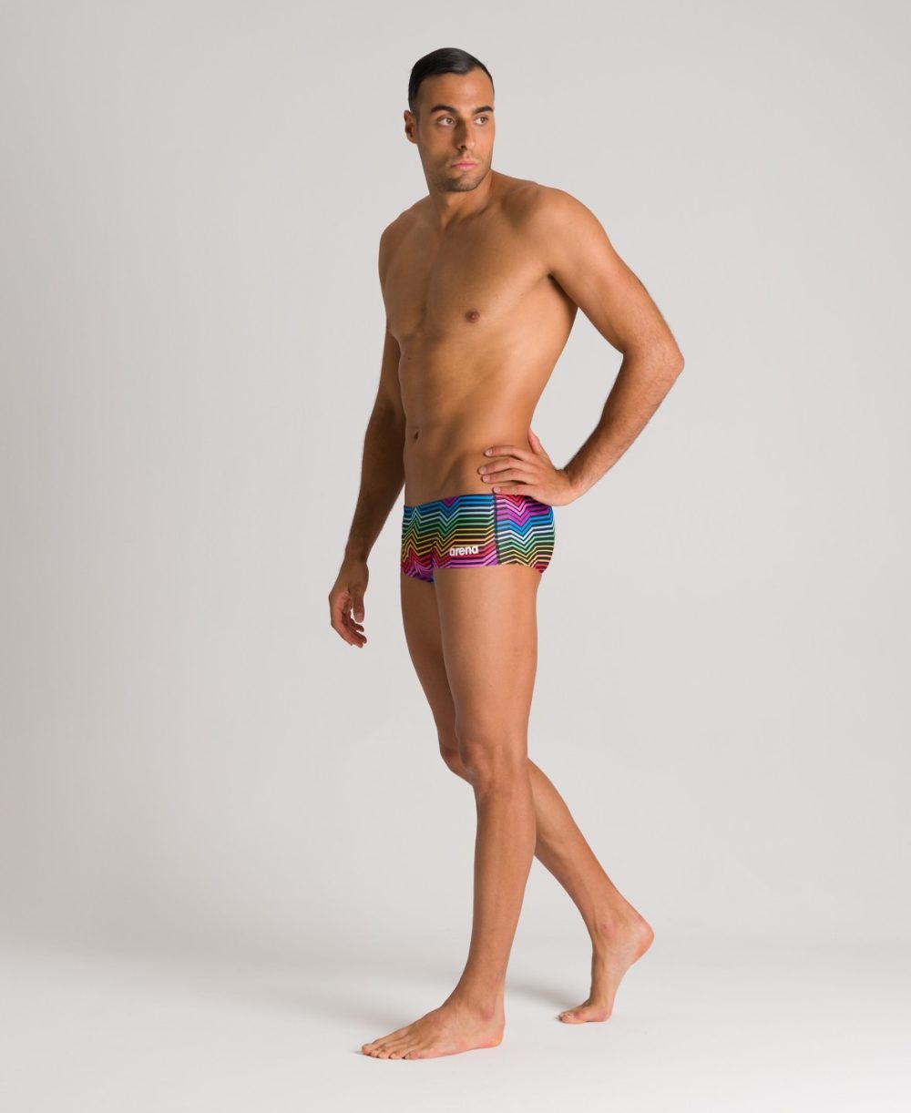 Arena Stripes Low Waist Heren Zwemshort Zwart & Multi AF002900-550 - Afbeelding 2