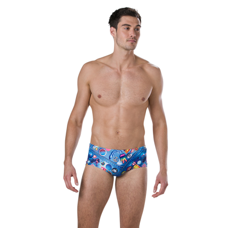 Speedo Heren Zwembroek RetroPop 14cm Blauw & Multi 802587C863