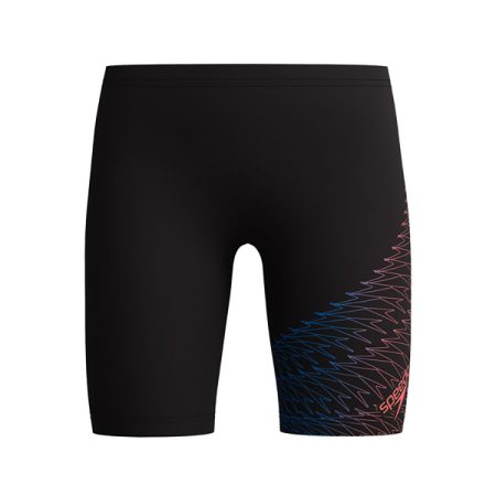 Speedo Jammer Jongens Medley Logo Zwart & Neon Coral