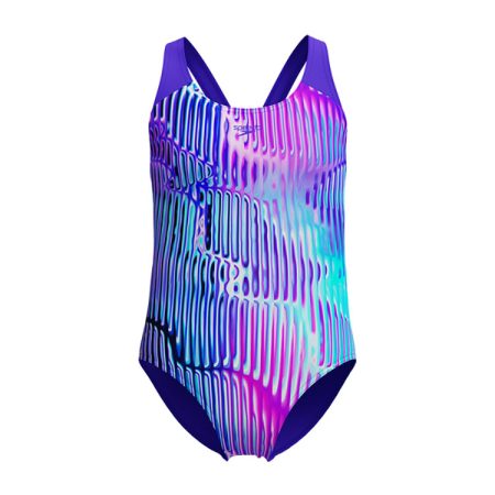 Speedo Meisjesbadpak Digital Allover Splashback Blauw & Multi