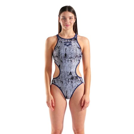 Arena One Lacquer Badpak Wit & Navy