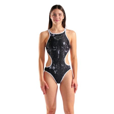Arena One Lacquer Badpak Zwart & Wit