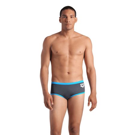 Arena Zwembroek Low Waist Big Logo Asphalt & Turquoise