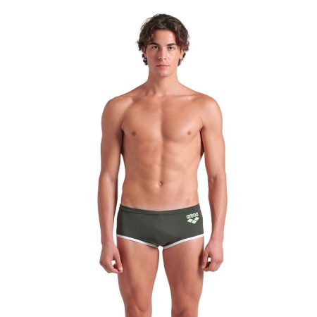Arena Zwembroek Low Waist Big Logo Dark Sage & White