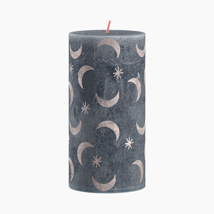 Bolsius Silhouette rustiekkaars 130 & 68 Slate Blue